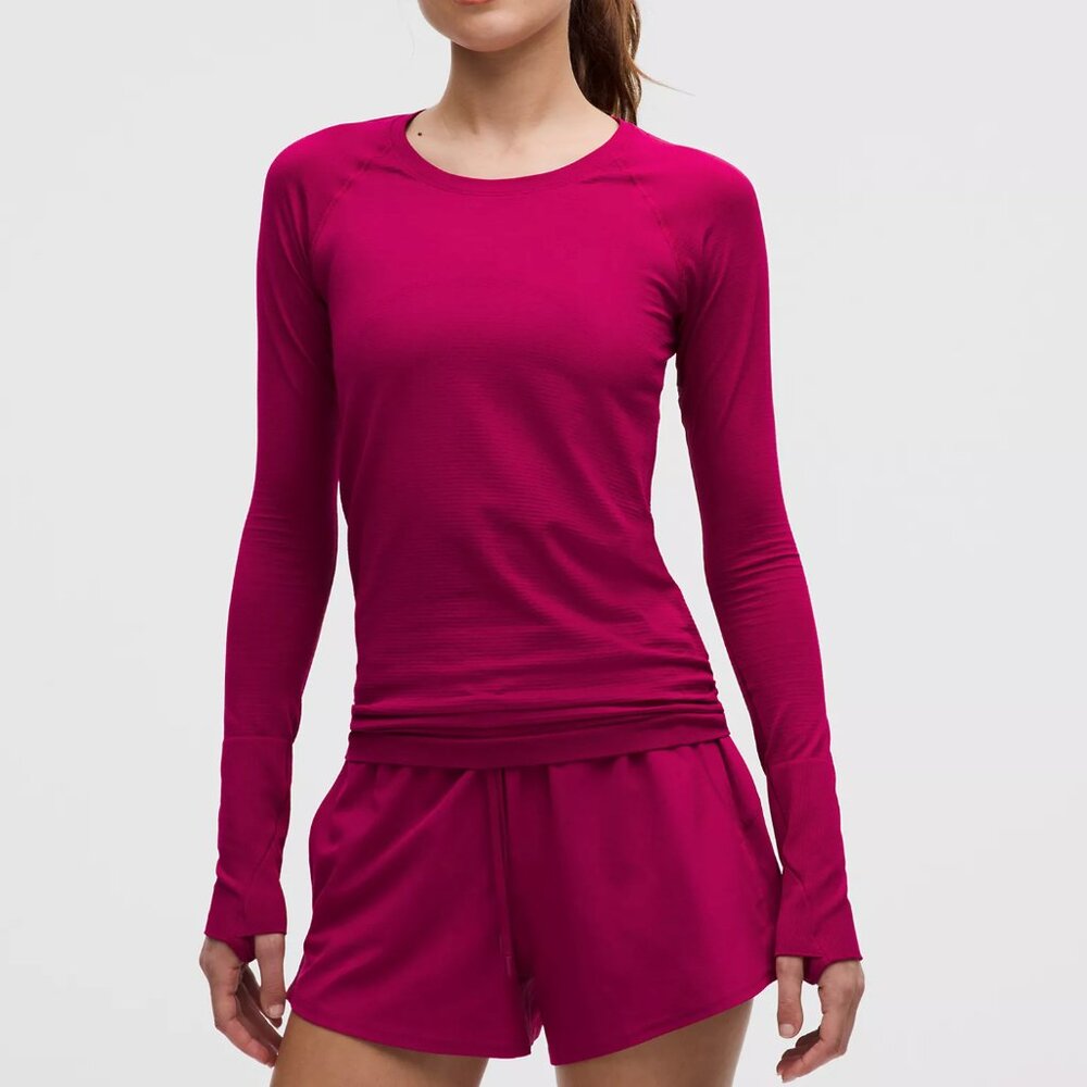 Swiftly Tech Long-Sleeve Shirt 2.0 Hip Length | Berry Rumble | Size 18